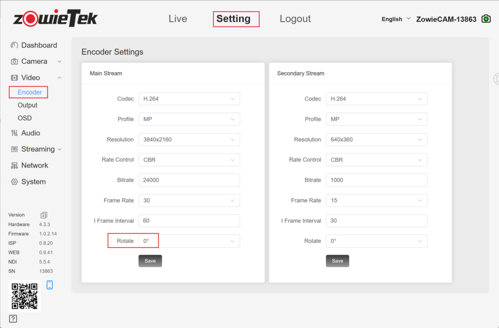 How to flip the encoding screen – Zowietek Electronics, Ltd.